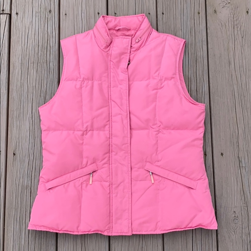 Talbots Pink Down-feather quilted vest size SP